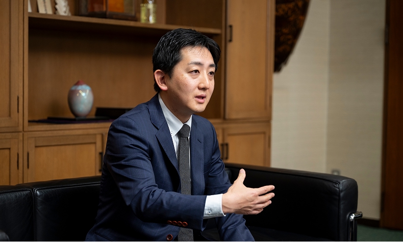 代表取締役社長　中江久人氏（今年4月に新社長に就任。）