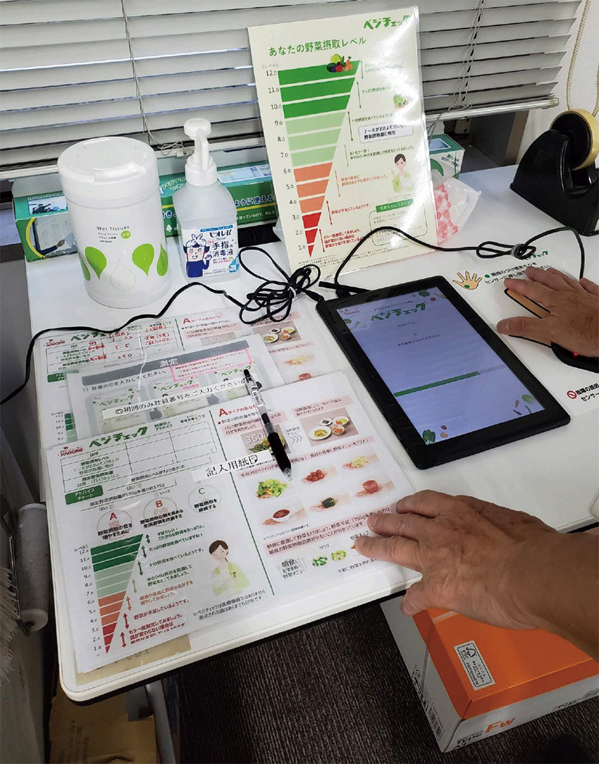 ベジチェックを用いた野菜摂取量の測定
