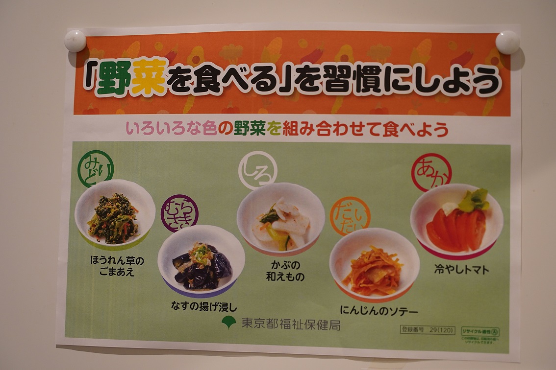 食事や飲み物、喫煙など、健康に関する情報を社内に掲示
