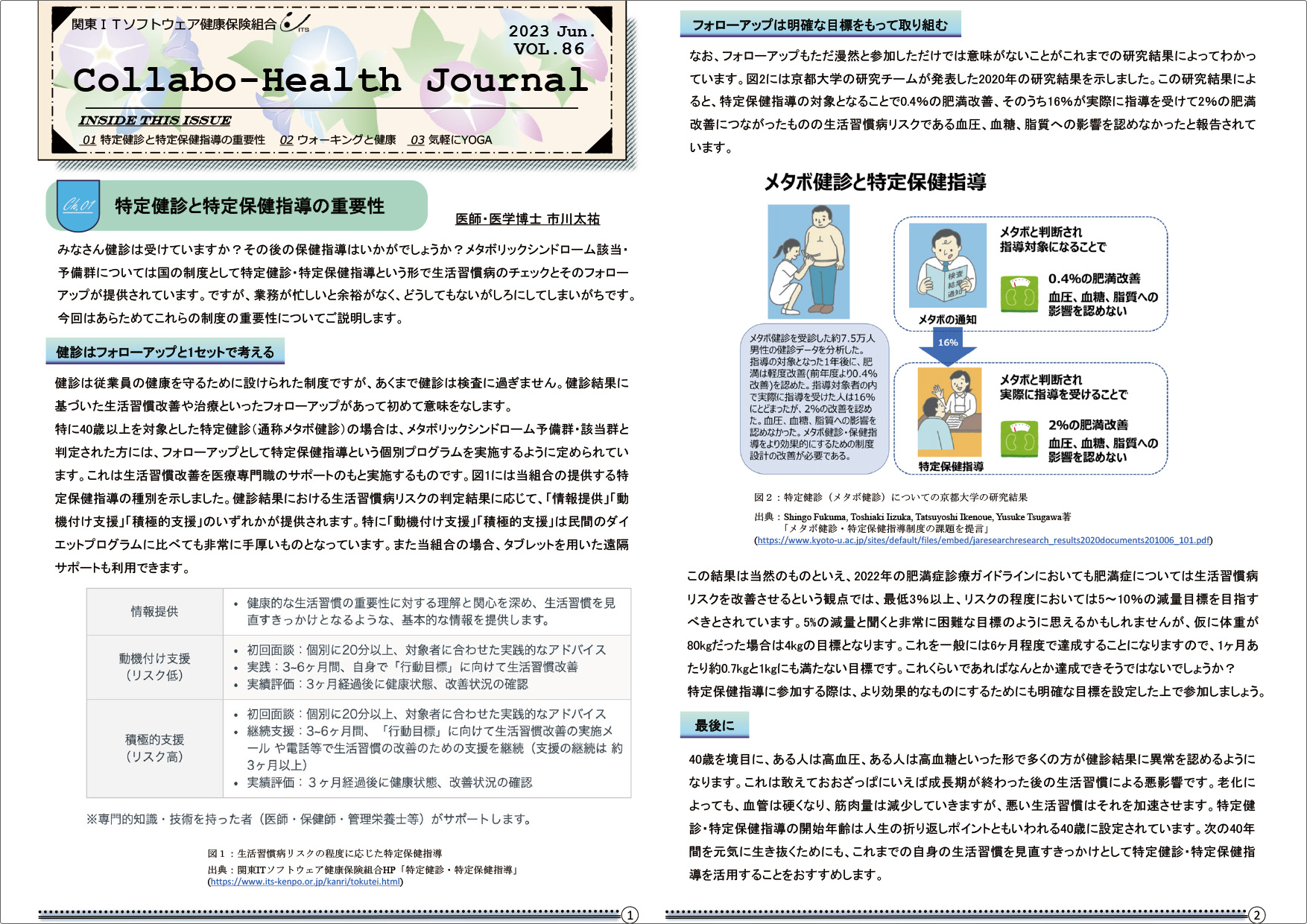 月に１回、健康に関する様々な情報を提供