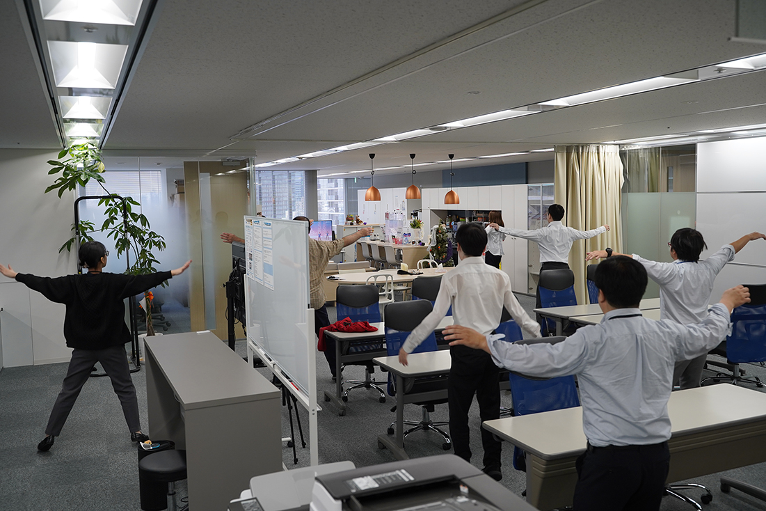 ラジオ体操の様子
