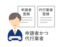 兼ねる場合は申請者登録と代行業者登録の両方が必