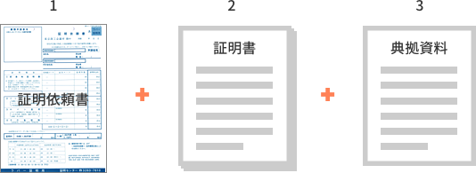 証明依頼書、証明書、典拠資料